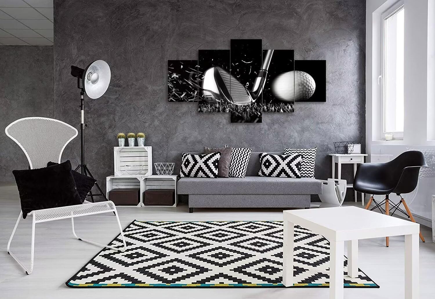 Golf Wall Art for Office Living Room Bedroom Bathroom Home Decorations Golf Art Canvas Prints Golf Ball Pictures Posters Framed Artwork Ready to Hang(60''W x 32''H) - Image 6