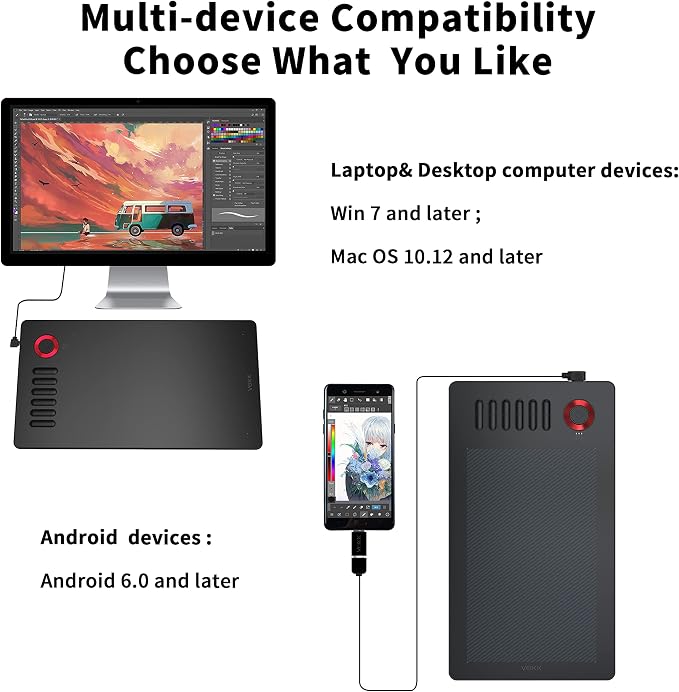 Tableta Digitalizadora VEIKK A15PRO 10x6 pulgadas con Lápiz miniatura 8