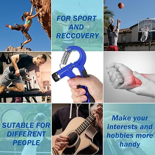 Miniatura 6 de AIXPI Grip Strength Trainer, Hand Grip Exerciser Strengthener with Adjustable Resistance 11-132 Lbs (5-60kg), Forearm Strengthener, Hand Exerciser