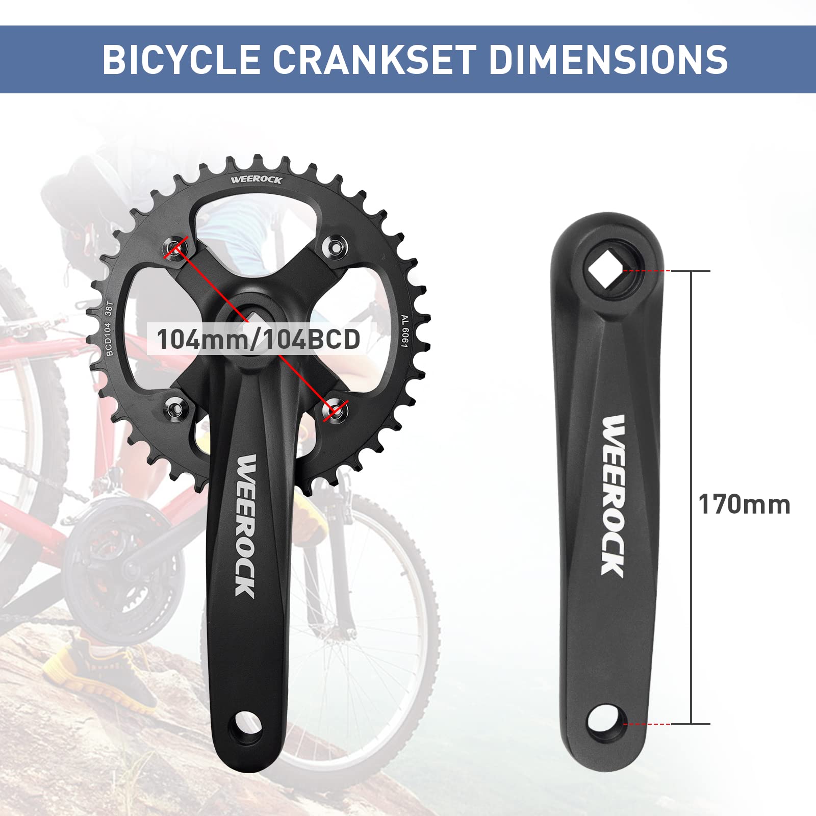 Amazon | ZUKKA シングルスピード スクエアテーパー クランクセット