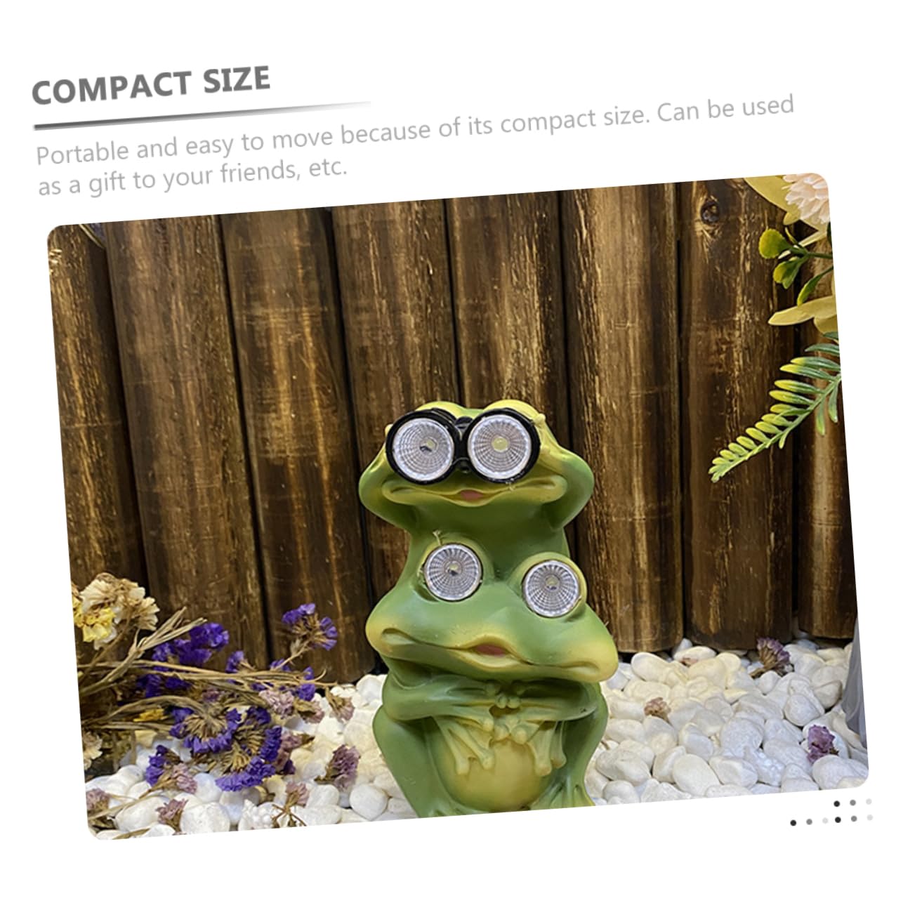 Abaodam Statuetta Rana Solare da Giardino in Resina Verde 300 Mah