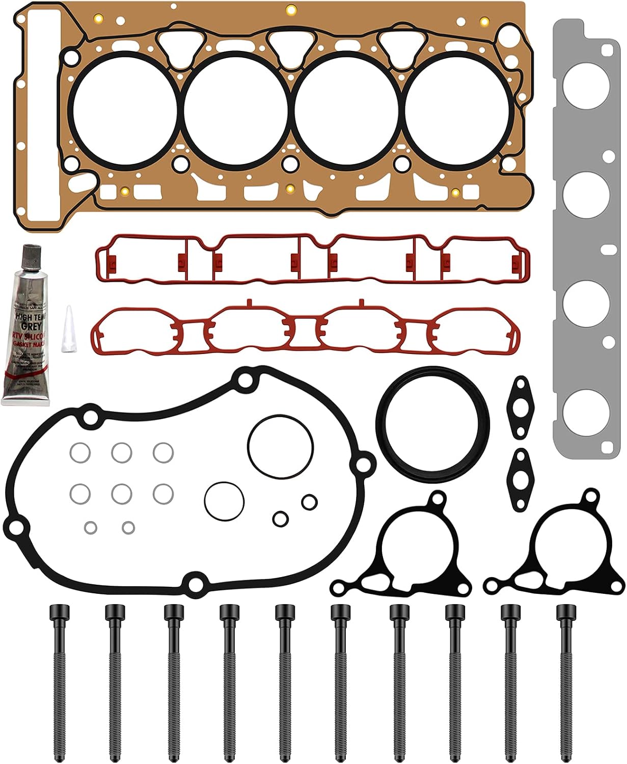 ECCPP Head Gasket Set w/Bolts fit 08-13 for Audi A3 for Audi A4 Quattro for Audi A5 Quattro for Volkswagen for Beetle for Volkswagen for Jetta for Gaskets Kit