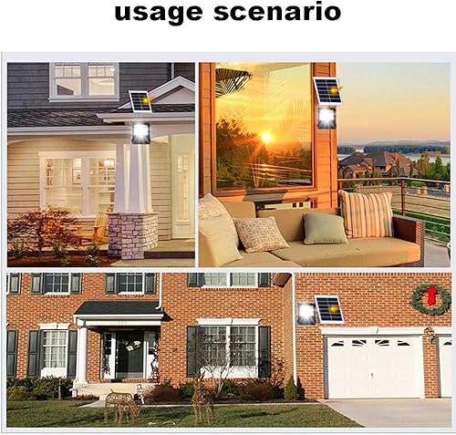 Miniatura 6 de BSOD Foco solar de 40 W para exteriores, máximo 4485 lm, IP66, impermeable, con control remoto, reflector LED con batería incorporada, lámpara de