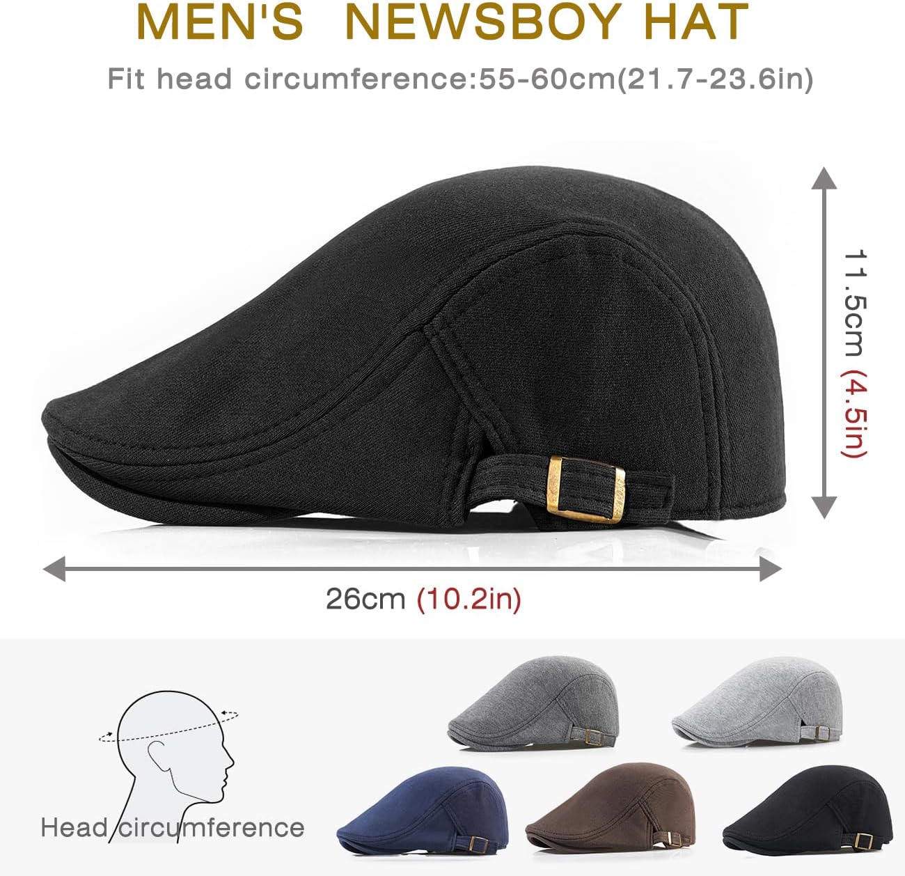 Men's Cotton Newsboy Hats Flat Ivy Gatsby Cap Irish Cabbie Ivy Driving Hunting Hat - Image 7