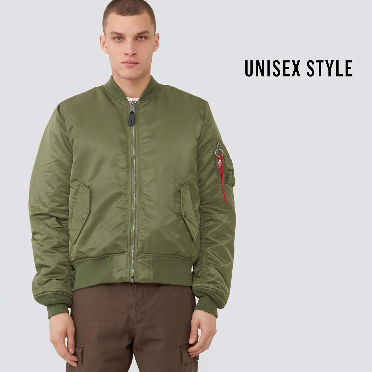 Alpha Industries MA-1 Slim Fit Bomber Flight Jacket - Fighter Pilot Flight Jacket