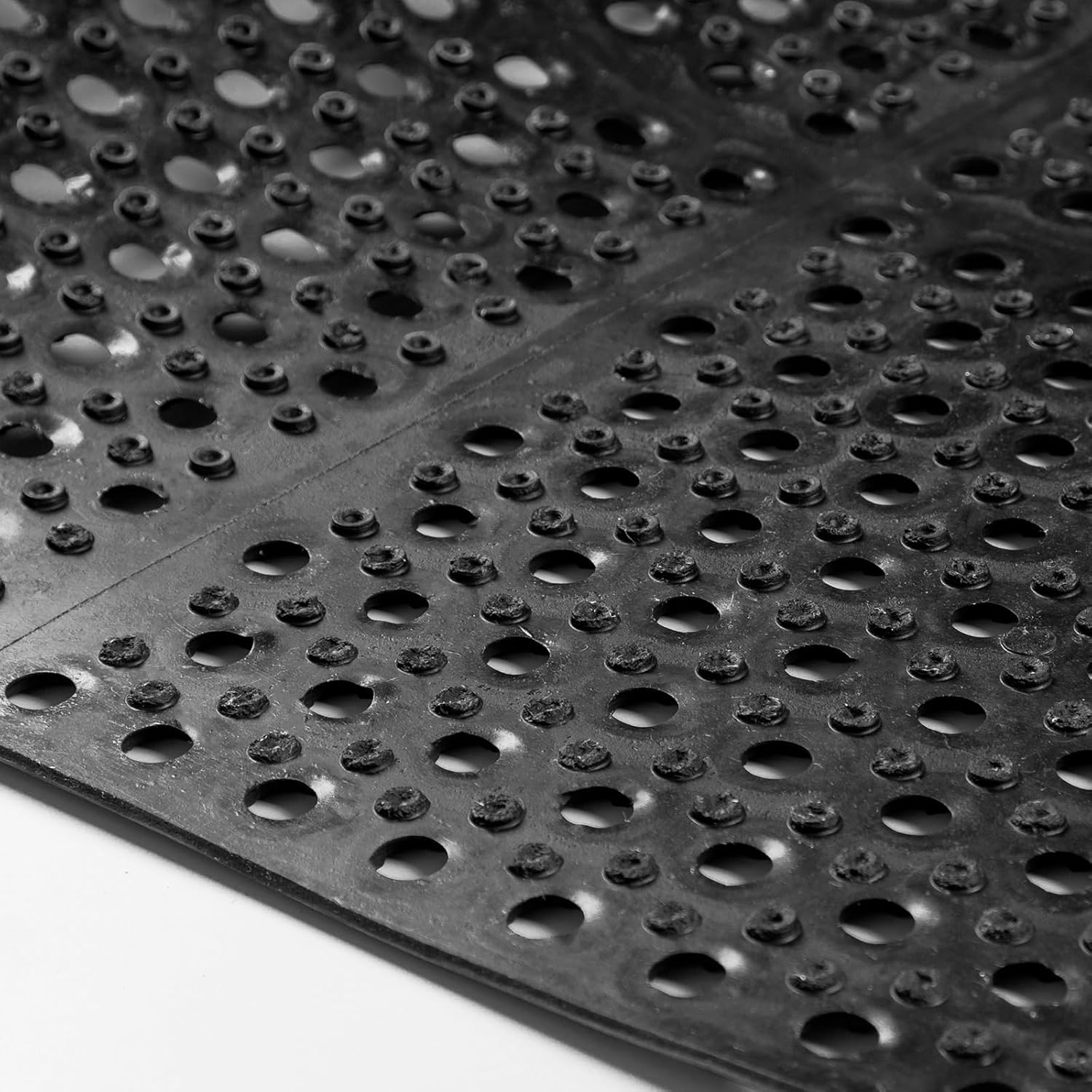 82.6"x35.4" Commercial Anti-Fatigue Drainage Rubber Mat with Holes - Heavy Duty Non-Slip, Durable for Indoor/Outdoor - Black - Image 6