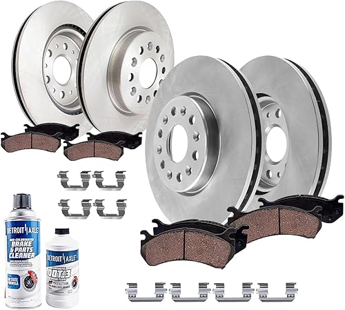 Miniatura 21 de Detroit Axle - Kit de frenos para 2008-2015 Scion xB Rotores de freno de disco delantero y trasero Pastillas de freno de cerámica 2009 2010 2011