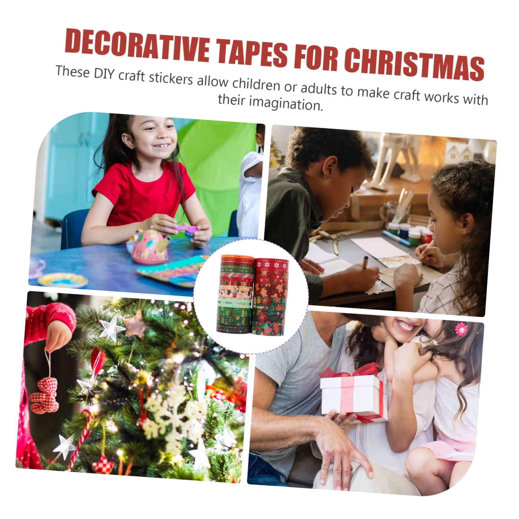 Lurrose 105rollen Weihnachts-washi-tape Dekorative Klebebänder Für Handwerk Scrapbooking Und Journaling Festliche Designs Mit Goldfolie Für Kreative Weihnachtsprojekte
