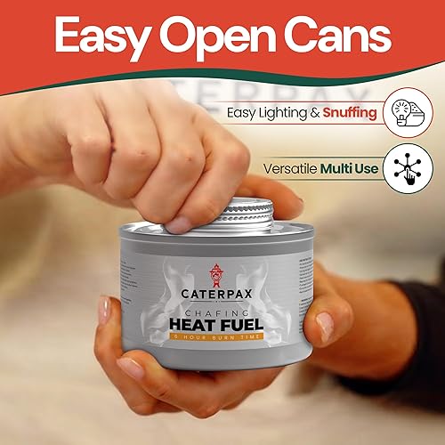 Miniatura 4 de Latas de combustible de 6 horas para calentadores de alimentos y bandejas de bufé de rozaduras, sin humo, larga combustión, fácil iluminación,