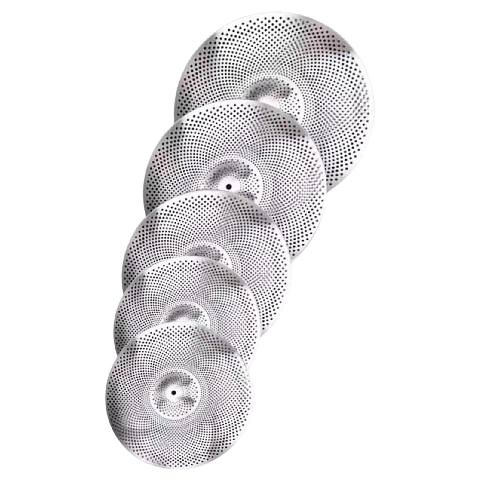 Set di piatti silenziosi per esercitarsi con il batterista, caratteristiche: 14 Hi Hat, 16 Crash, 18 Crash, 20 Ride Mute, confezione di piatti a basso volume, set