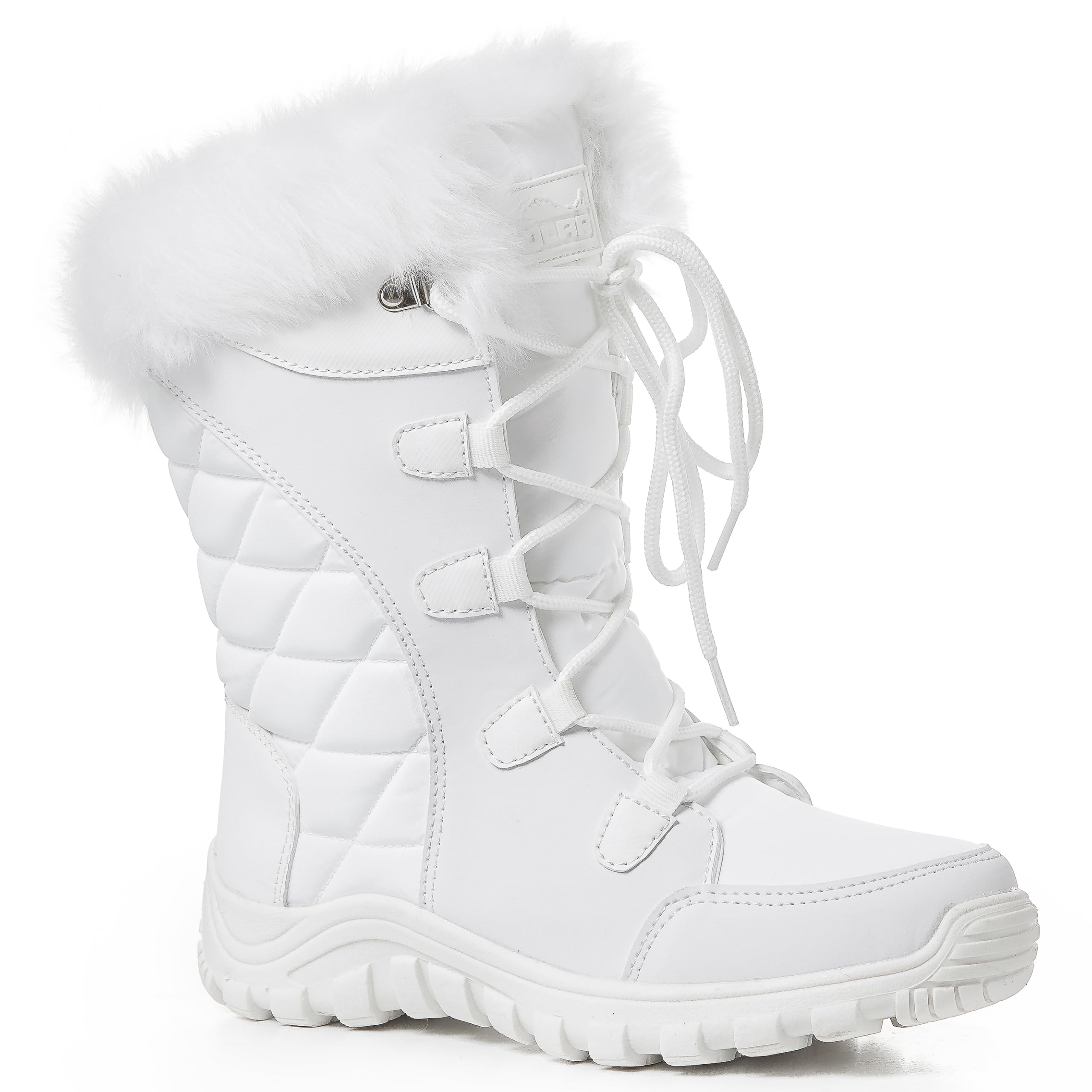 Polar Womens Quilted Faux Fur Cuff Winter Duck Rubber Sole Durable Snow Rain Outdoor Boot - UK5/EU38