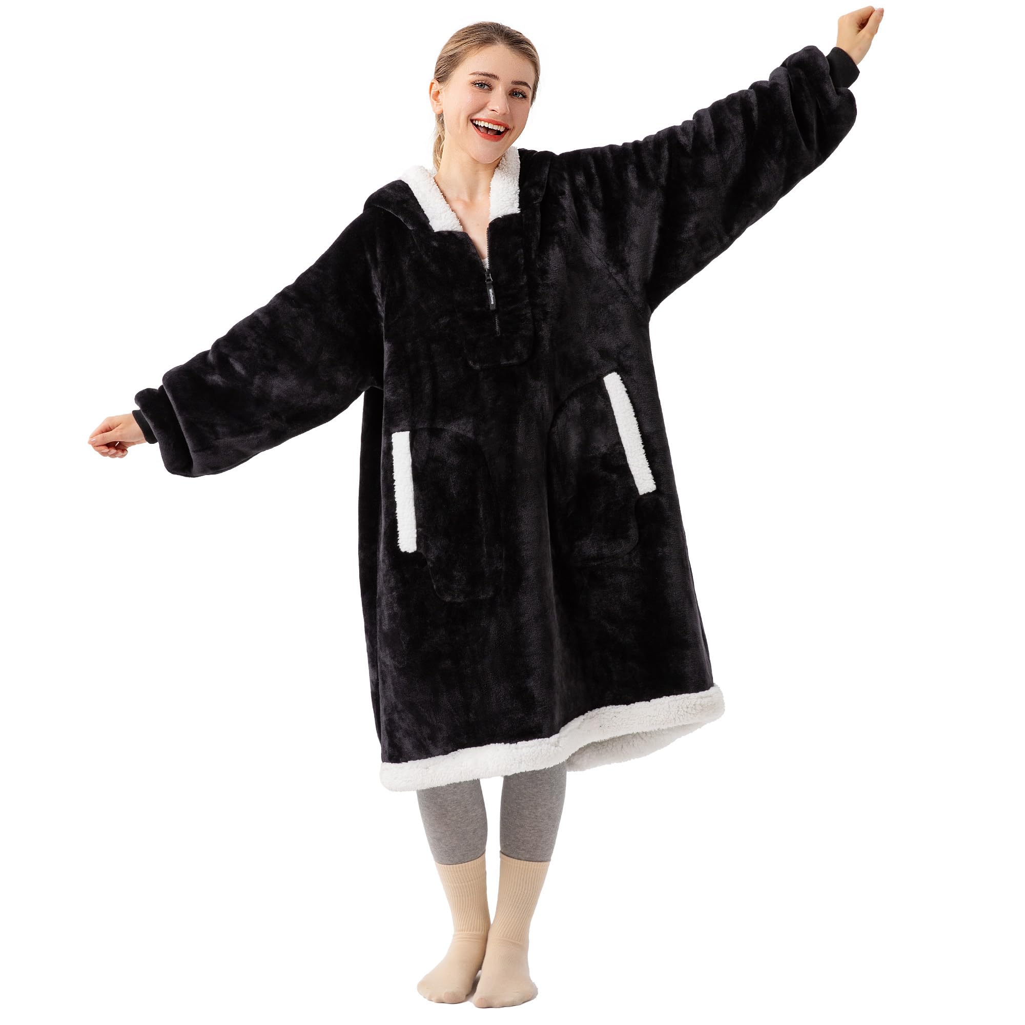 Winthome 極厚着る毛布（ジッパーフード）