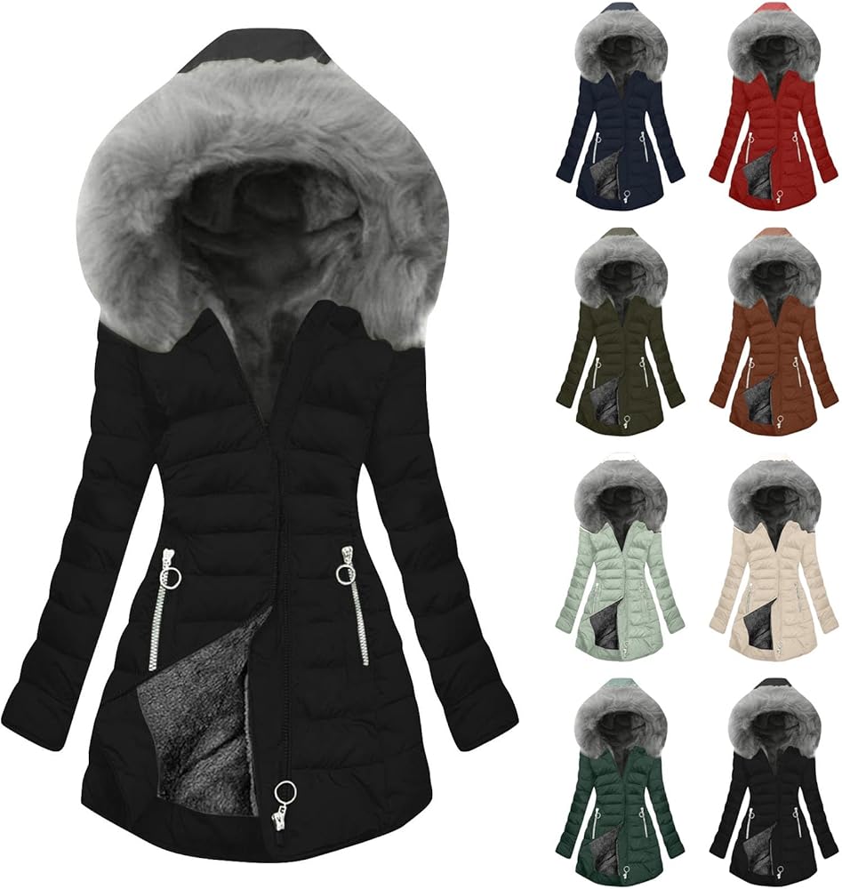 Tuduoms Doudoune Matelassée Brillante Pour Femme - Veste D'hiver Chaude Avec Fermeture éclair - Veste De Neige Courte Et épaisse - Manteau Chaud En Duvet, Vert, Moyen