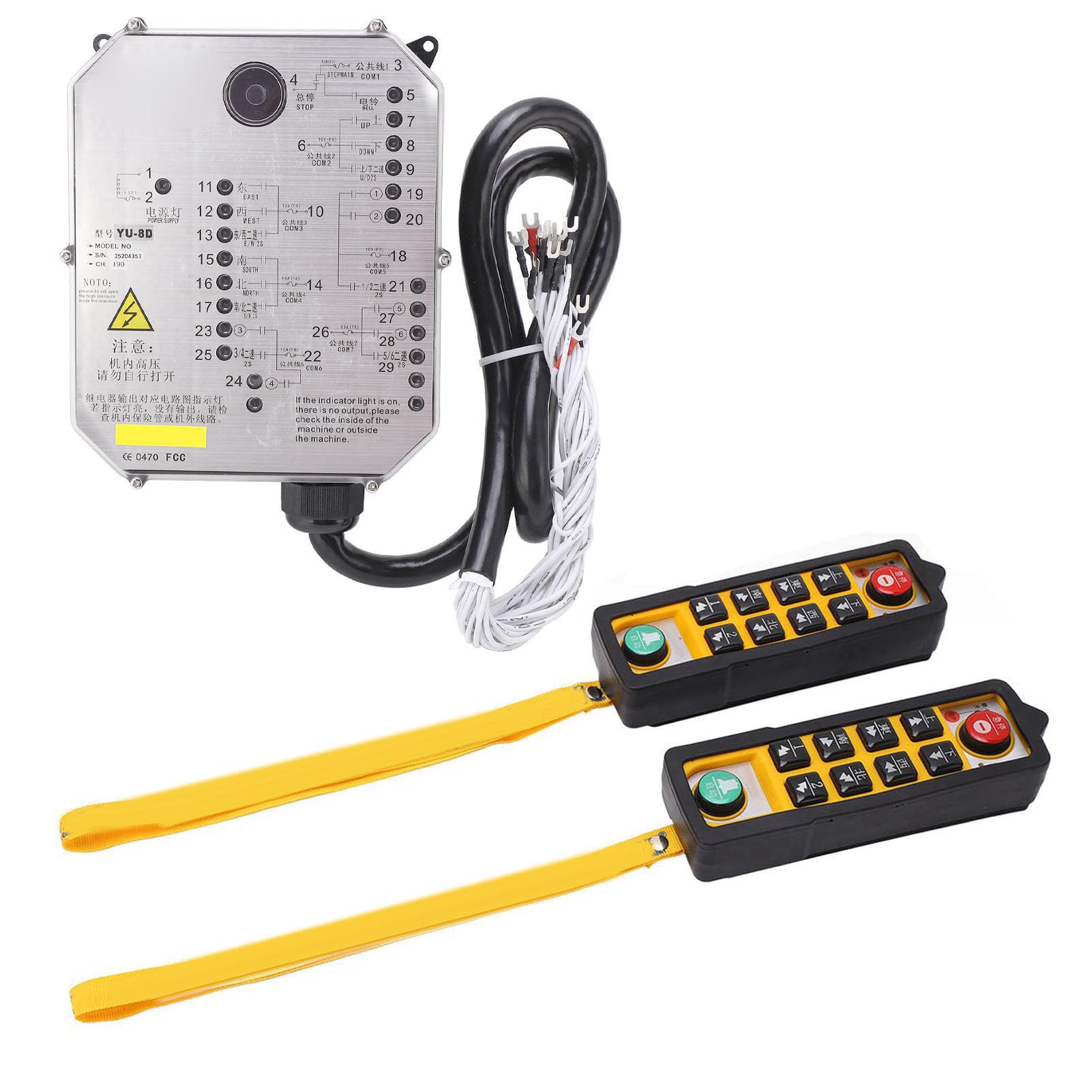 Control remoto industrial 800MHz 10 botones Indicador LED Material ABS Controlador de grúa Accesorios de polipasto para grúas transportadoras (CA 220 V.)