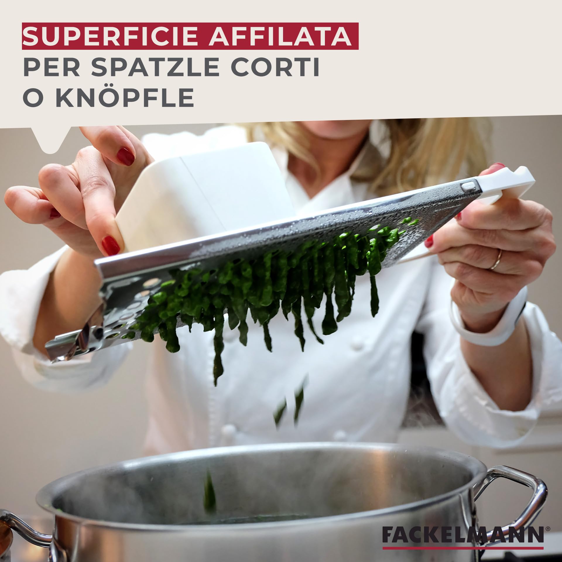 Fackelmann Gratella per spätzle in acciaio Inox 31,6x11x8 cm