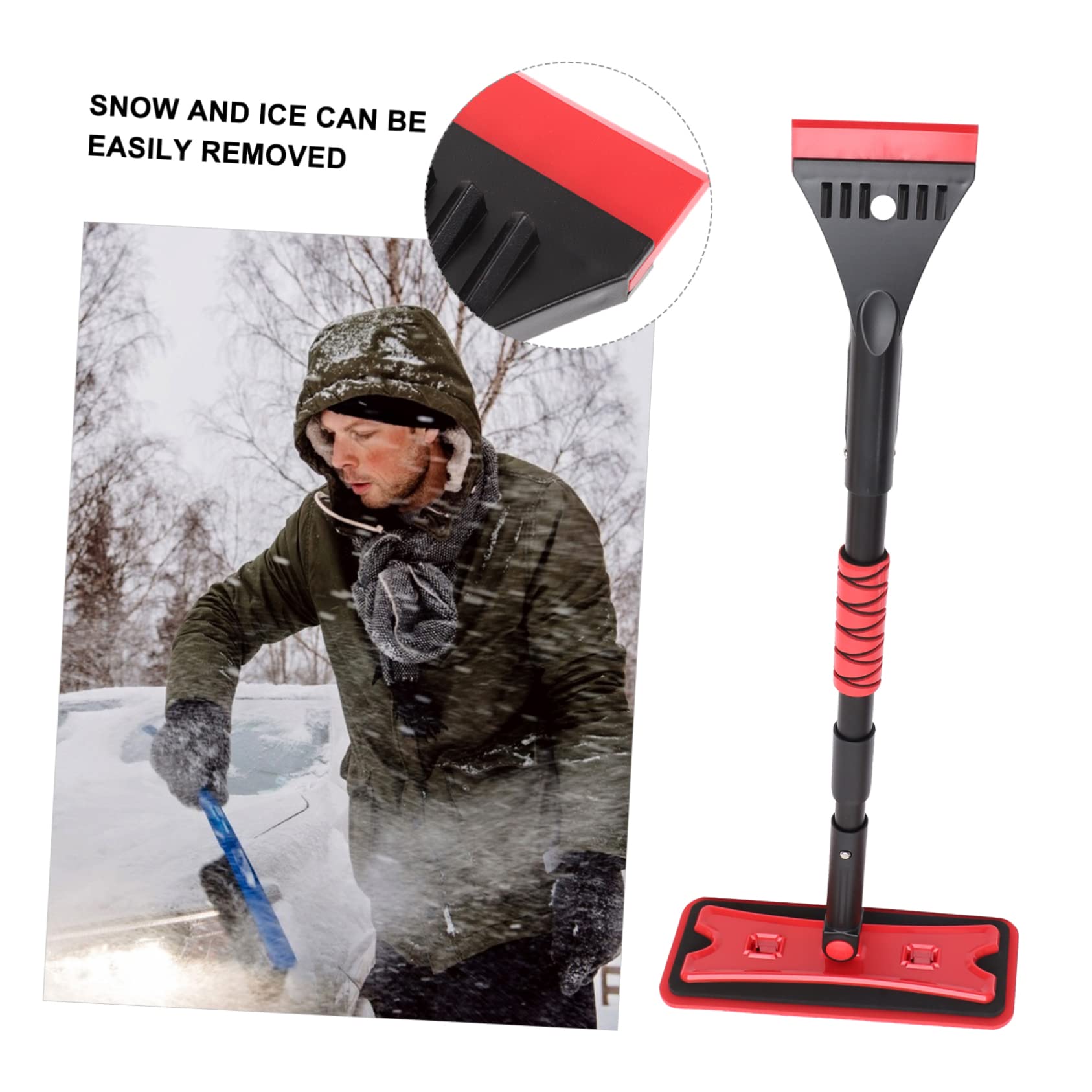 INOOMP 1ensemble Grattoir à Neige Extensible pour Voiture avec Brosse à Neige Eva Outil De Déneigement Pratique Et pour Nettoyer Pare-Brise Hiver