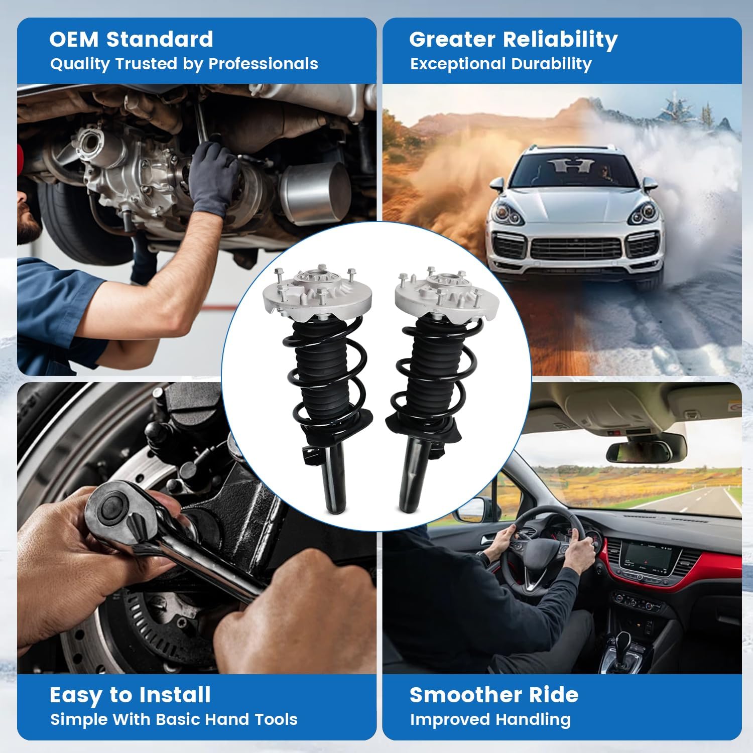 2PCS Front Shock Absorber Strut Assembly Fit for 2016-2022 BMW F48 X1 sDrive, xDrive28i, Replaces OE 31316861671, 31306886755, 31316882849