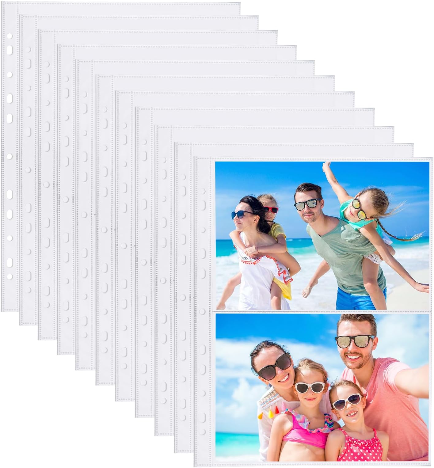 100 Pochettes Transparentes A5 Pour Album Photo - 50 à 3 Cases + 50 à 4 Cases, Protection Anti-UV Et Anti-humidité