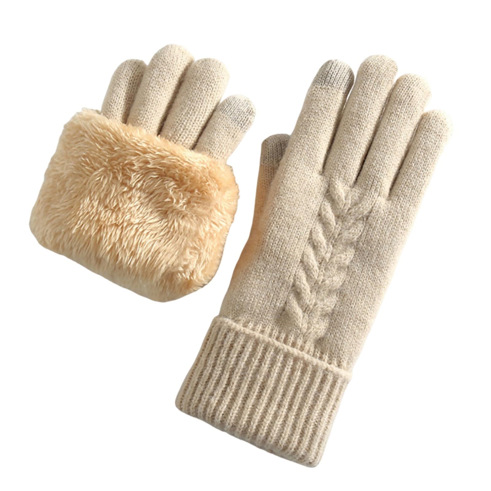 Women's Winter Touch Screen Texting Phone Windproof Gloves Fleece Lined Thick Warm Gloves Cold Weather Clothes
