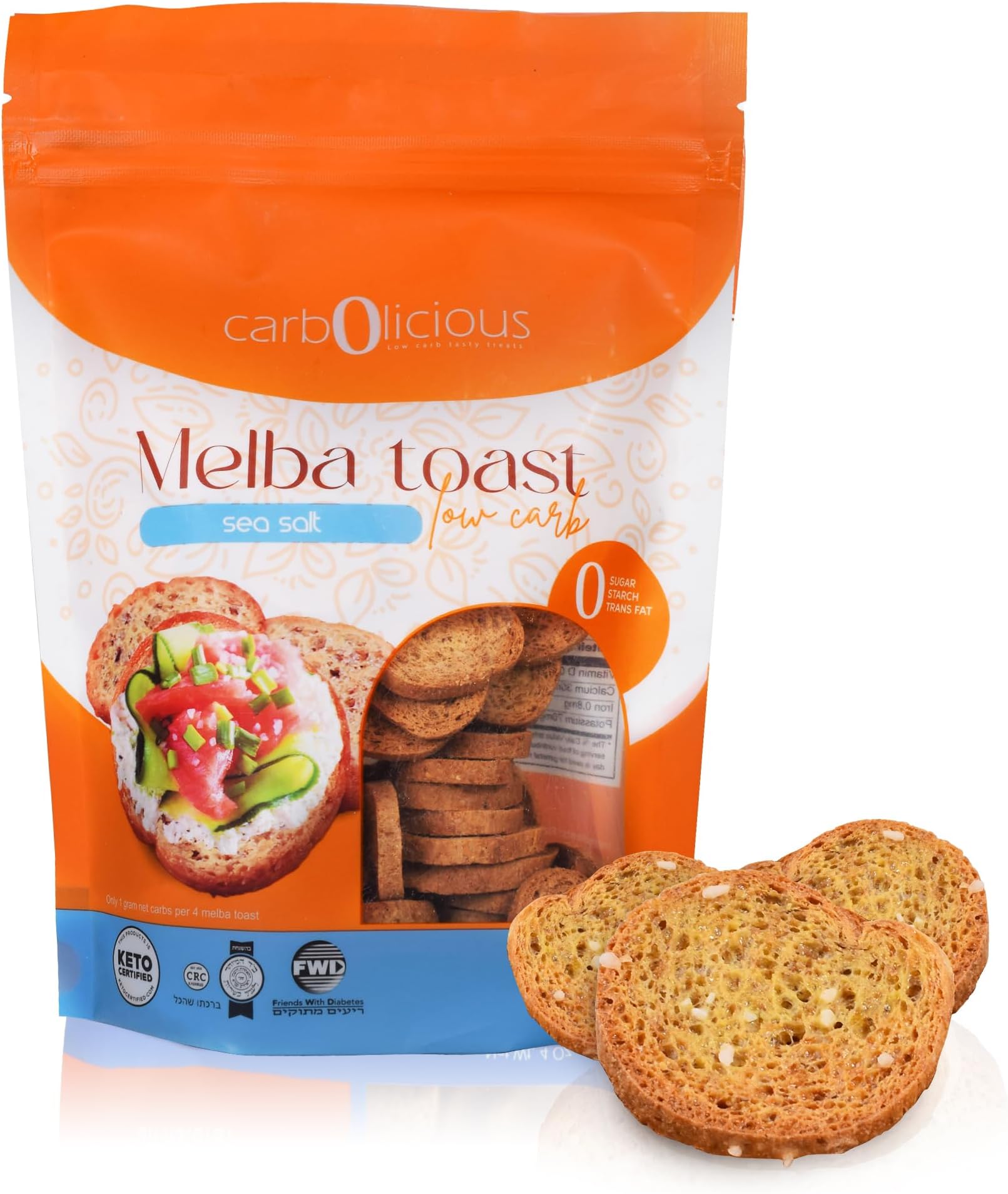 Low Carb Melba Toast Sea Salt Flavor For Dips, Spreads