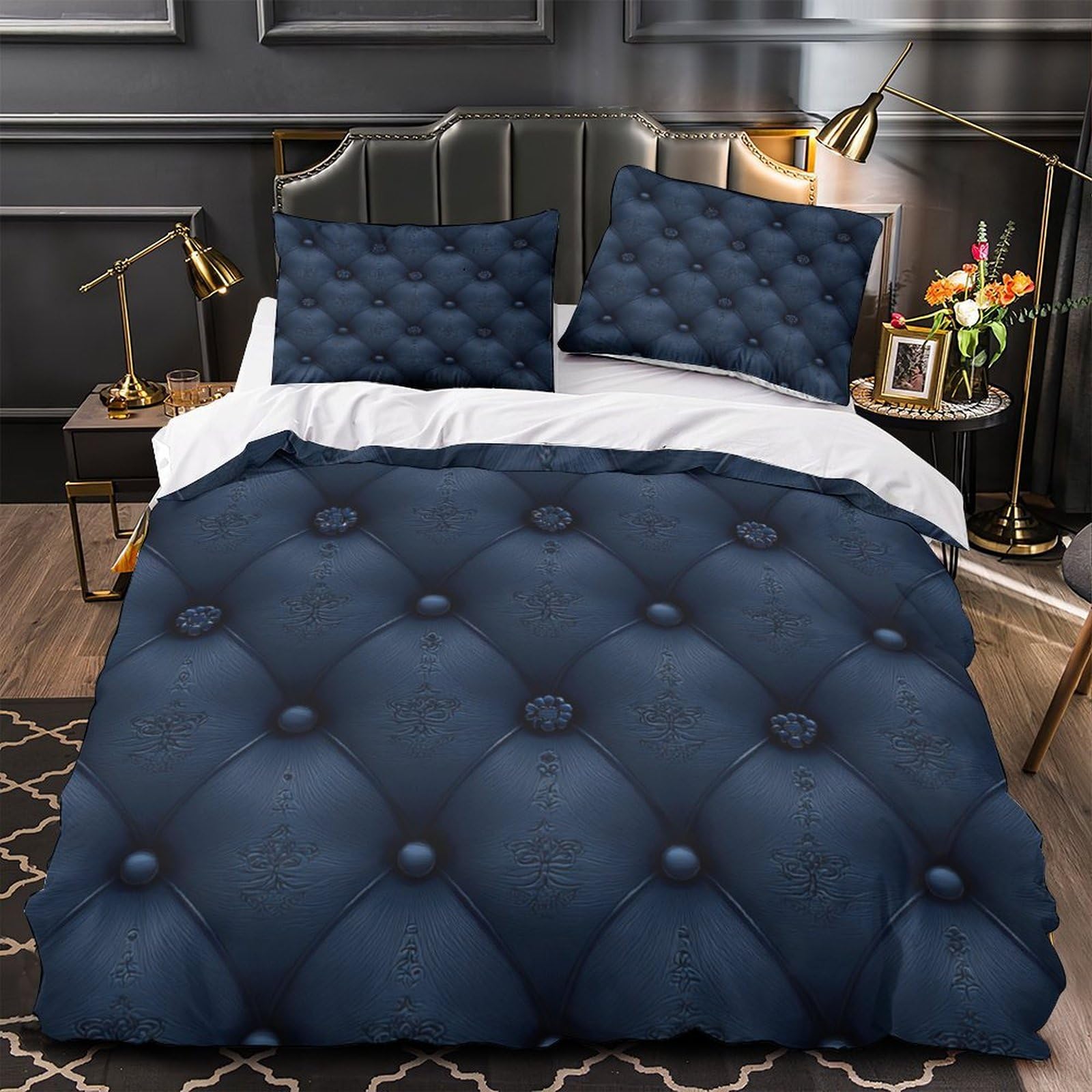 Parure de Lit Microfibre Hypoallergique Anti-Pli avec Fermeture Éclair Invisible