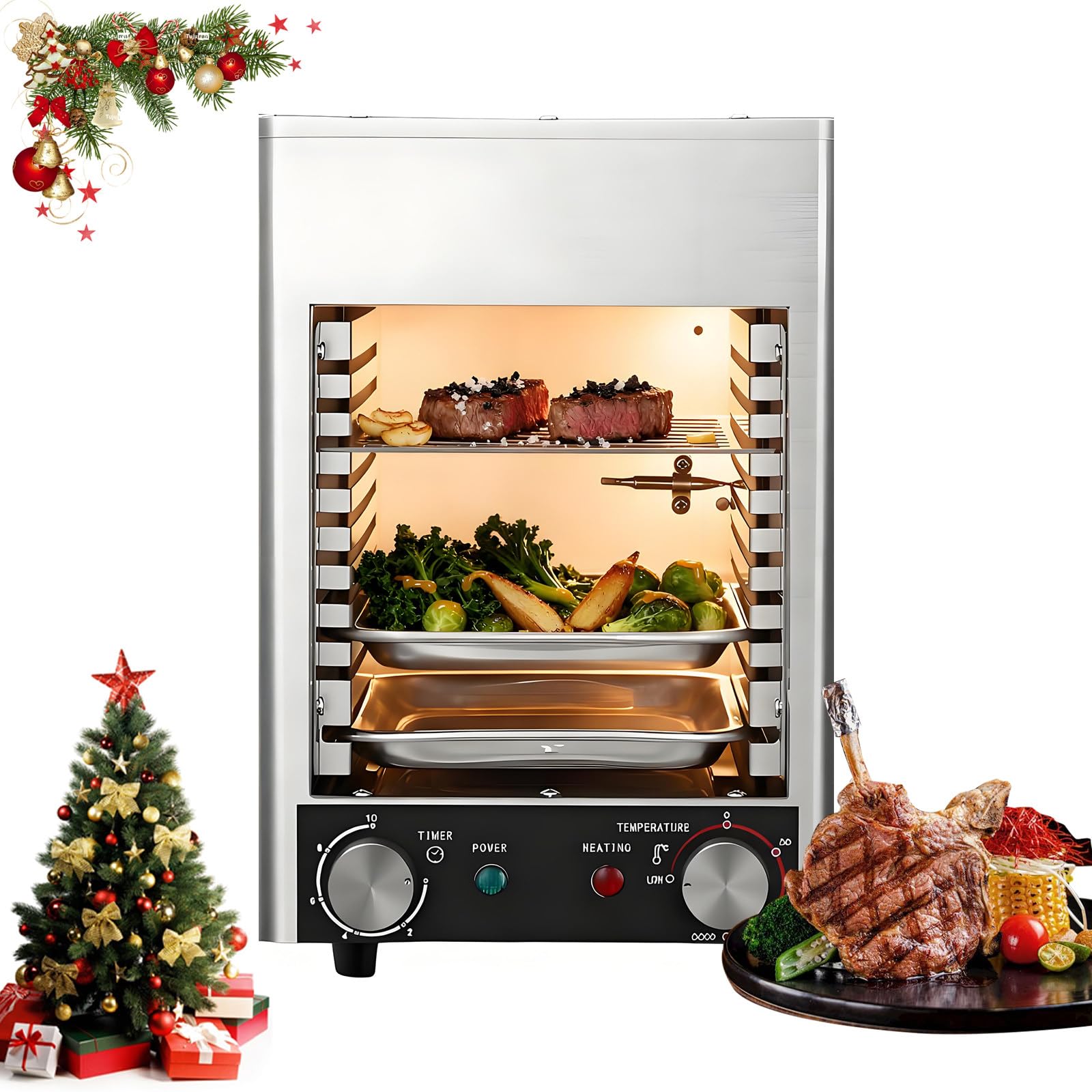 FHRKA 1700W Indoor Commercial Steak Grill, Electric Broiler Grills, Widely Used in Restaurants for Pizzas, Vegetables & Chicken Wings