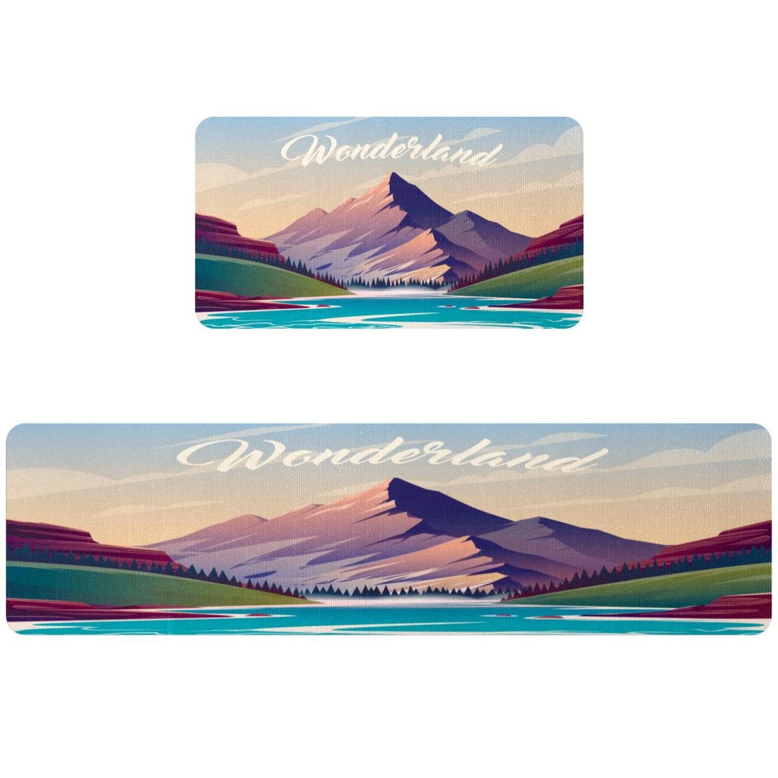 Alfombrillas de cocina de montaña para decorar el pasillo y el cuarto de lavado