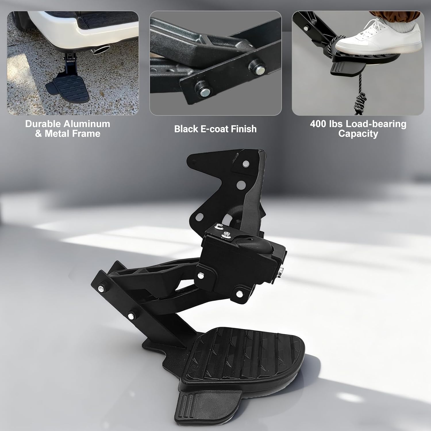 Retractable Bed Step for 2019-2024 Ram 1500 DT Rear Bed Step with Left Side Rear Bumper Step Direct Replacement for OEM # 82215289AG, 82215289AF, 82215289AH Easy Access Truck Bed Assist Step