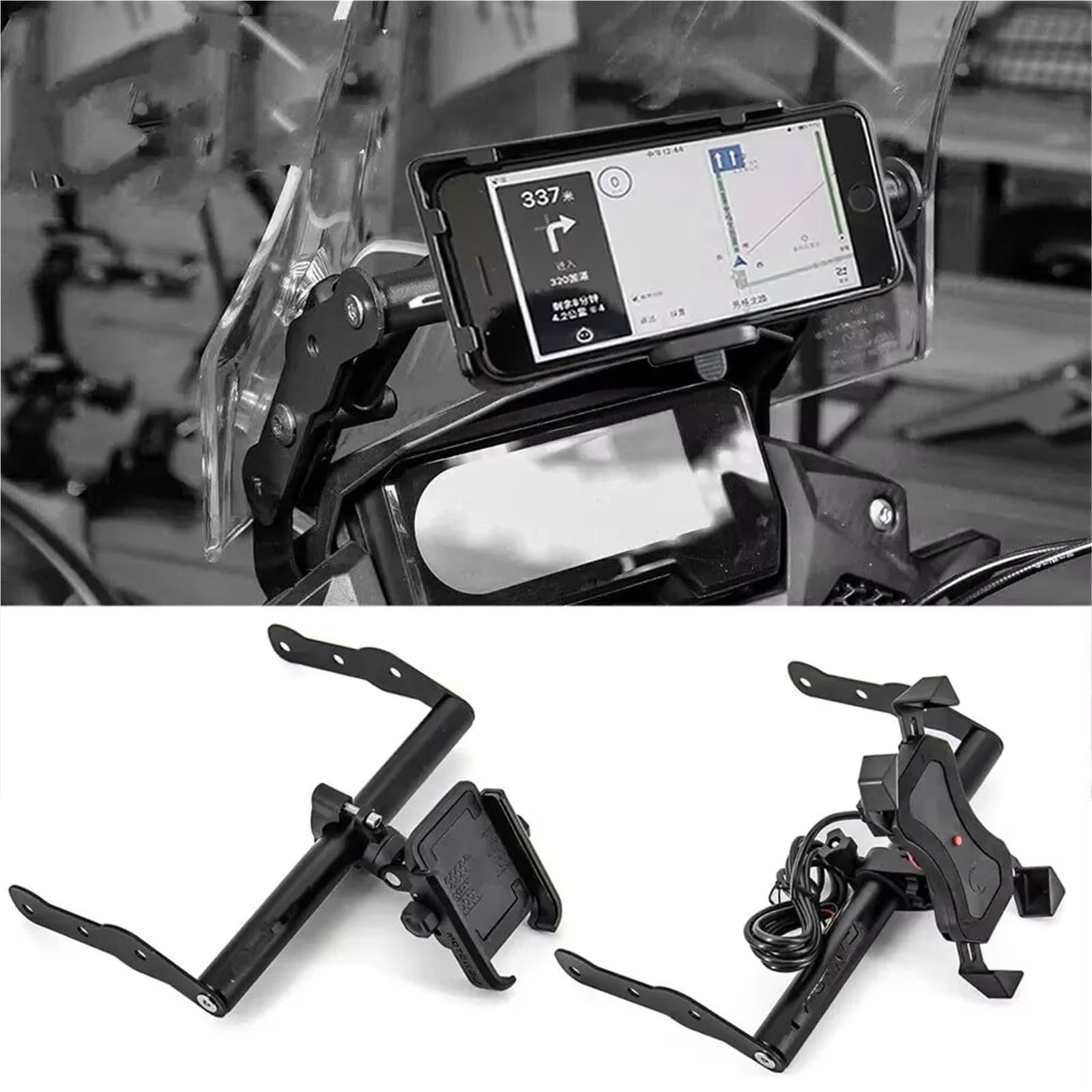 Porta Cellulare Bici Per CB500X CB500X 2016 2017 2018 2019 2020 Moto Supporto per navigatore GPS per smartphone Supporto Telefono Bici(Black phone holder)