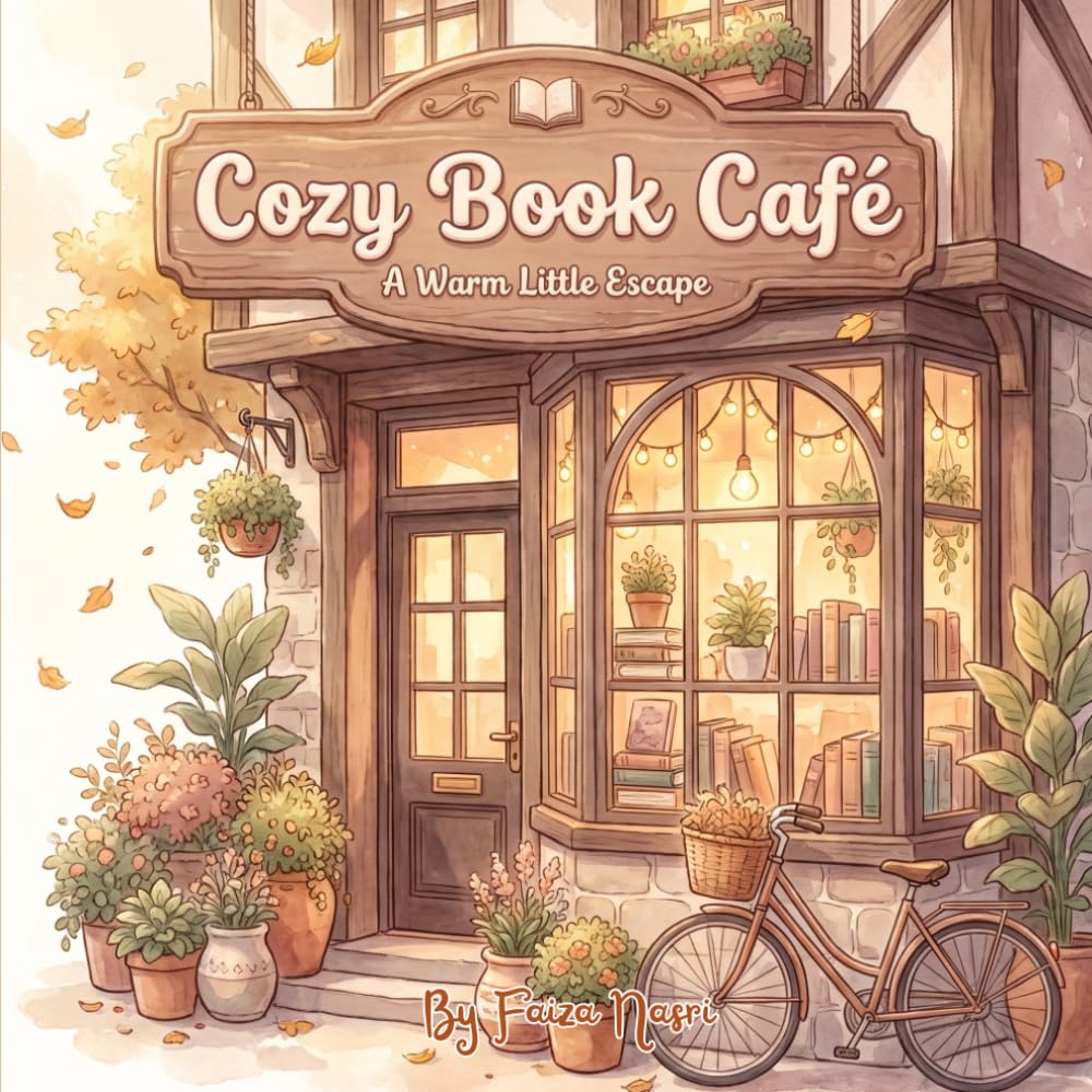 Cozy Book Café: A Super Cute Coloring Book Filled with Magical Bookstores, Coffee Shops, Libraries, Bakeries, and Relaxing Reading Spaces