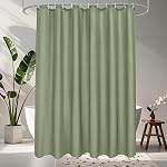 UFRIDAY White Short Shower Curtain 72 x 66 inch, Hotel Fabric Machine Washable Shower Curtain Liner Waterproof Repellent Modern Home Shower Curtain Liner