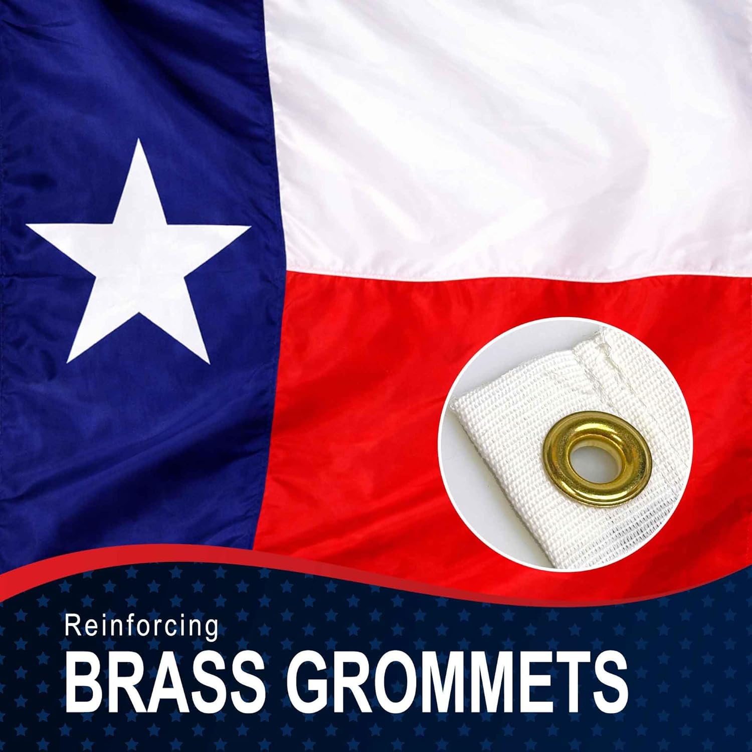 Texas State Flag 4x6 Made in USA – Heavy Duty Outdoor Flag Premium 200D Durawavez Nylon, Brass Grommets & Canvas Header – Collins Flags