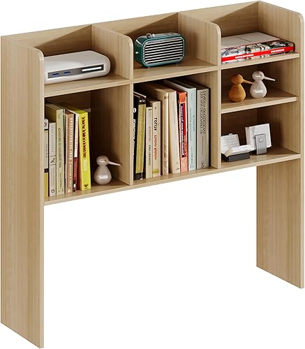 Miniatura 9 de ChooChoo Estantería de Escritorio, Organizador de Aparador de Madera con 7 Estantes para Escritorio de Computadora, Estantería de Escritorio