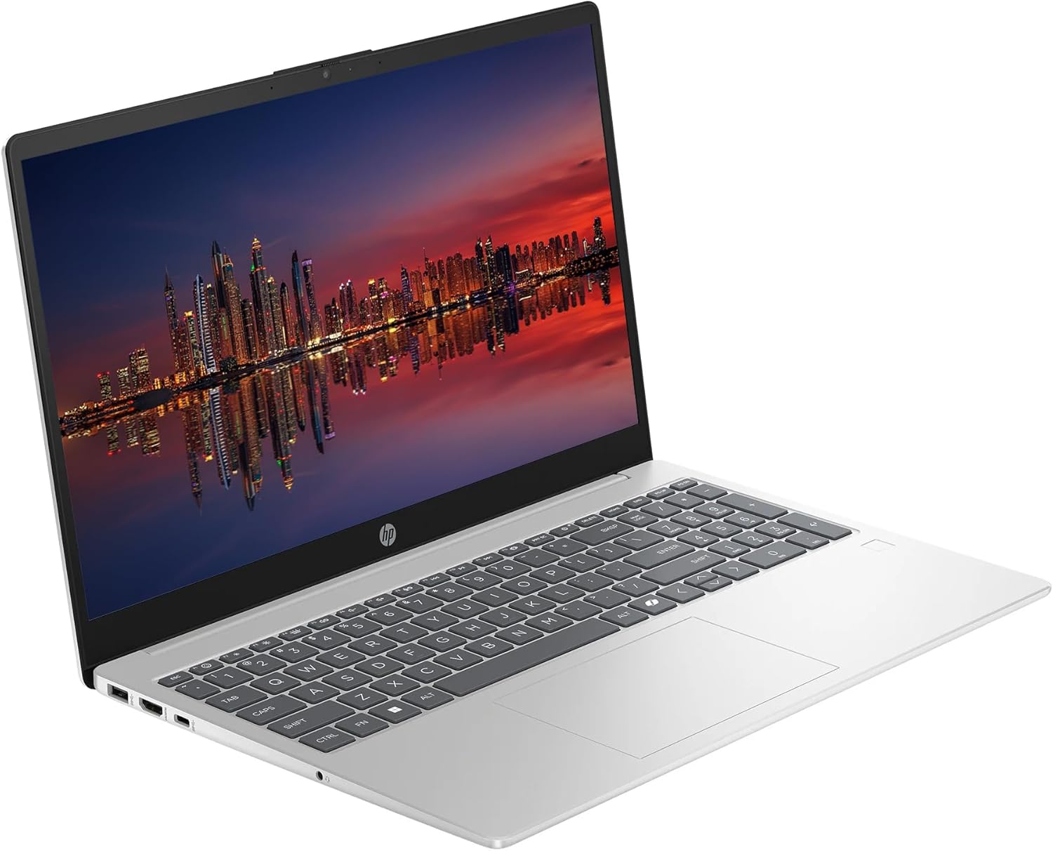 HP 15.6" Laptop, Intel Core i5-1334U (10 Core, Up to 4.6 Ghz), 32GB RAM 1.5TB Storage (1TB SSD+512GB Docking Station Set), Fingerprint Reader, Backlit Keyboard, Windows 11, SageNova Earphones, Silver