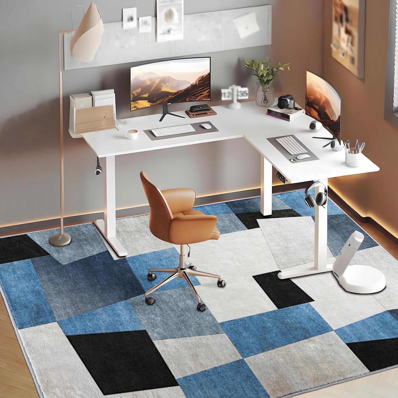 Tapis antidérapant Chaise de Bureau, 110 x 180 cm Tapis de Protection de Sol, Tapis de Sol Gamer, Tapis Protecteur de Sol pour fauteuils de Gaming pour la Maison et Le BureauTapis protège Sol