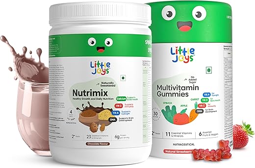 Little Joys Immunity Boosting Kit | 2-6 years | For Better Immunity & Growth | With Ragi, Bajra, Vitamin A, C, D3, B12, Zinc & DHA | With Nutrimix...