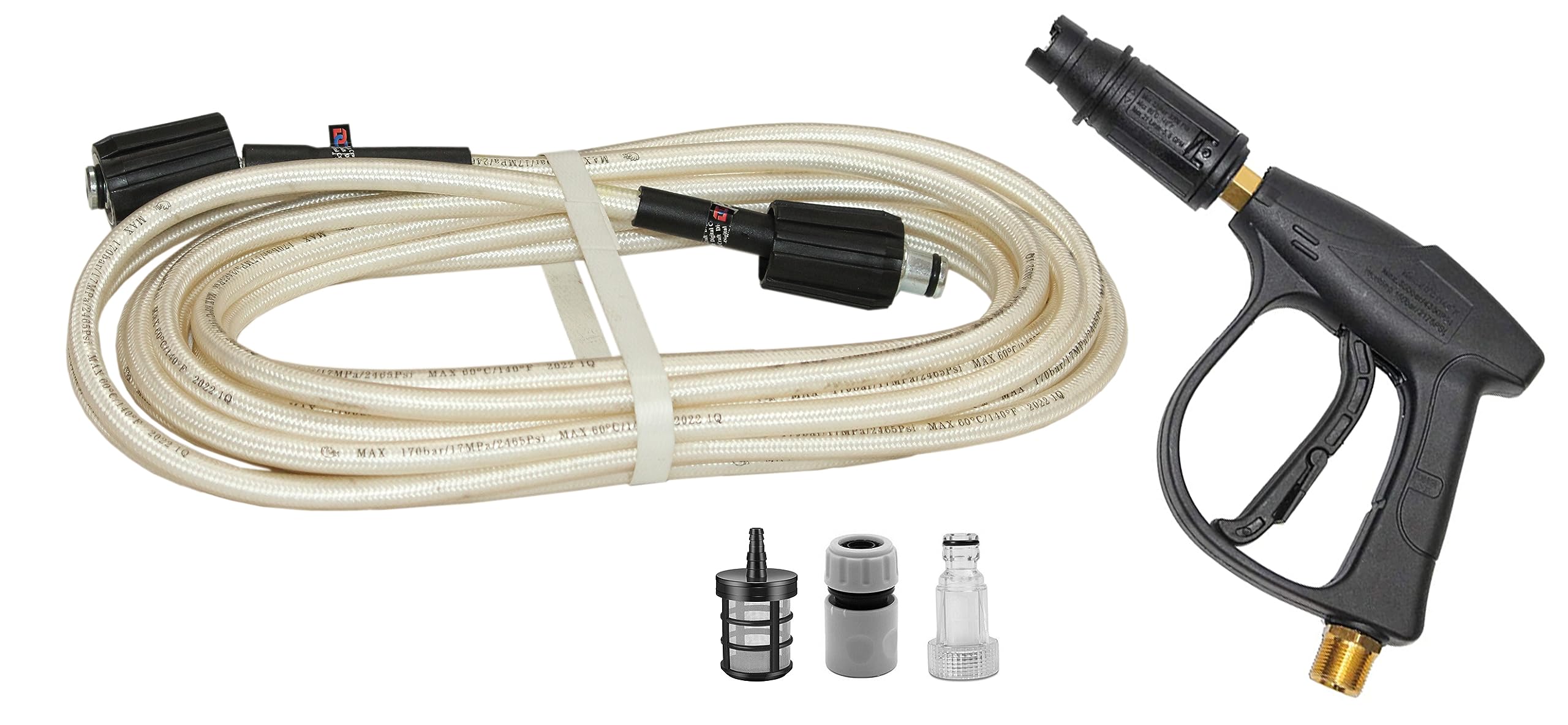 Digital Craft Pressure Washer Hose Pipe 170Bar 2465PSI, M22*1.5 * 14mm High Pressure Washer Hose Spray Water Pressure Washer Pipe 8MTR,Pressure Washer Gun,3Pc Filter Connector,-picture-25