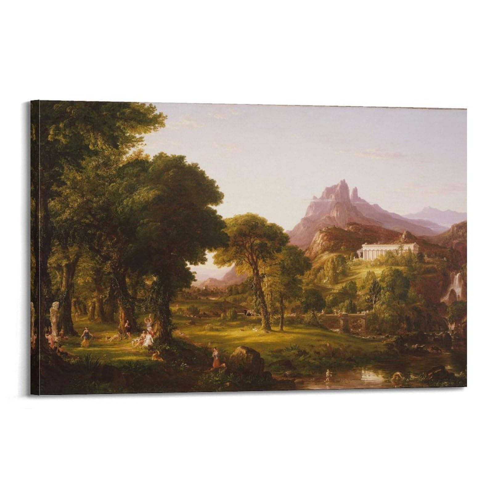 Ymxsdimds Frame-Style Dream Of Arcadia By Thomas Cole Painting Art Posters Art Canvas Painting Decor Wall Print Photo Home Modern Decoratives 24X36inch(60X90cm)
