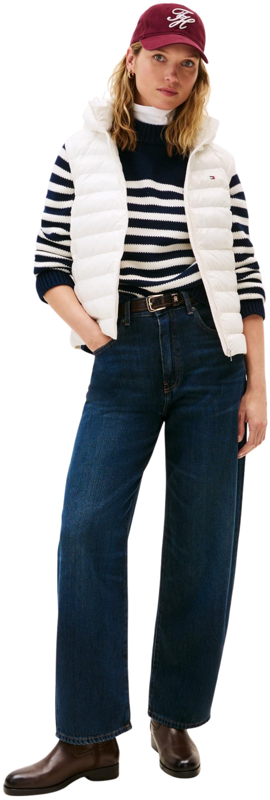 Tommy Hilfiger Damen Weste Padded Slim mit Kapuze