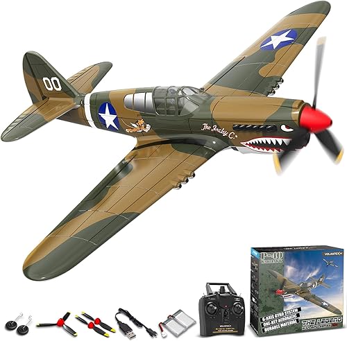 VOLANTEXRC Avión de control remoto RC 4-CH P40 Warhawk RTF Avión de control remoto para principiantes y expertos con sistema estabilizador Xpilot,