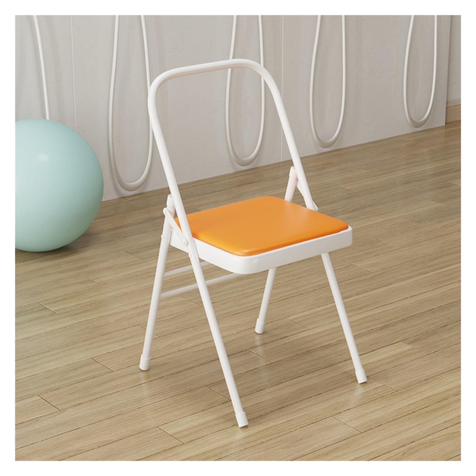 Silla de Yoga Herramienta De Entrenamiento De Inversión De Equilibrio Plegable Con Reposapiés, Silla De Yoga Sin Respaldo De Doble Viga, Silla De Yoga Portátil Para Estudio De Danza/ Gimnasio/ Hogar(O