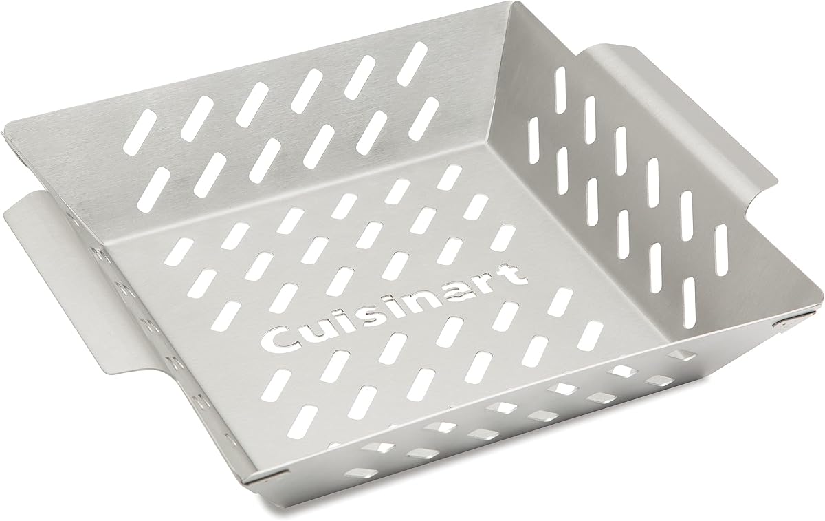 CGWM-019 Wok para barbacoa de acero inoxidable - Cesta para asar con asas integradas