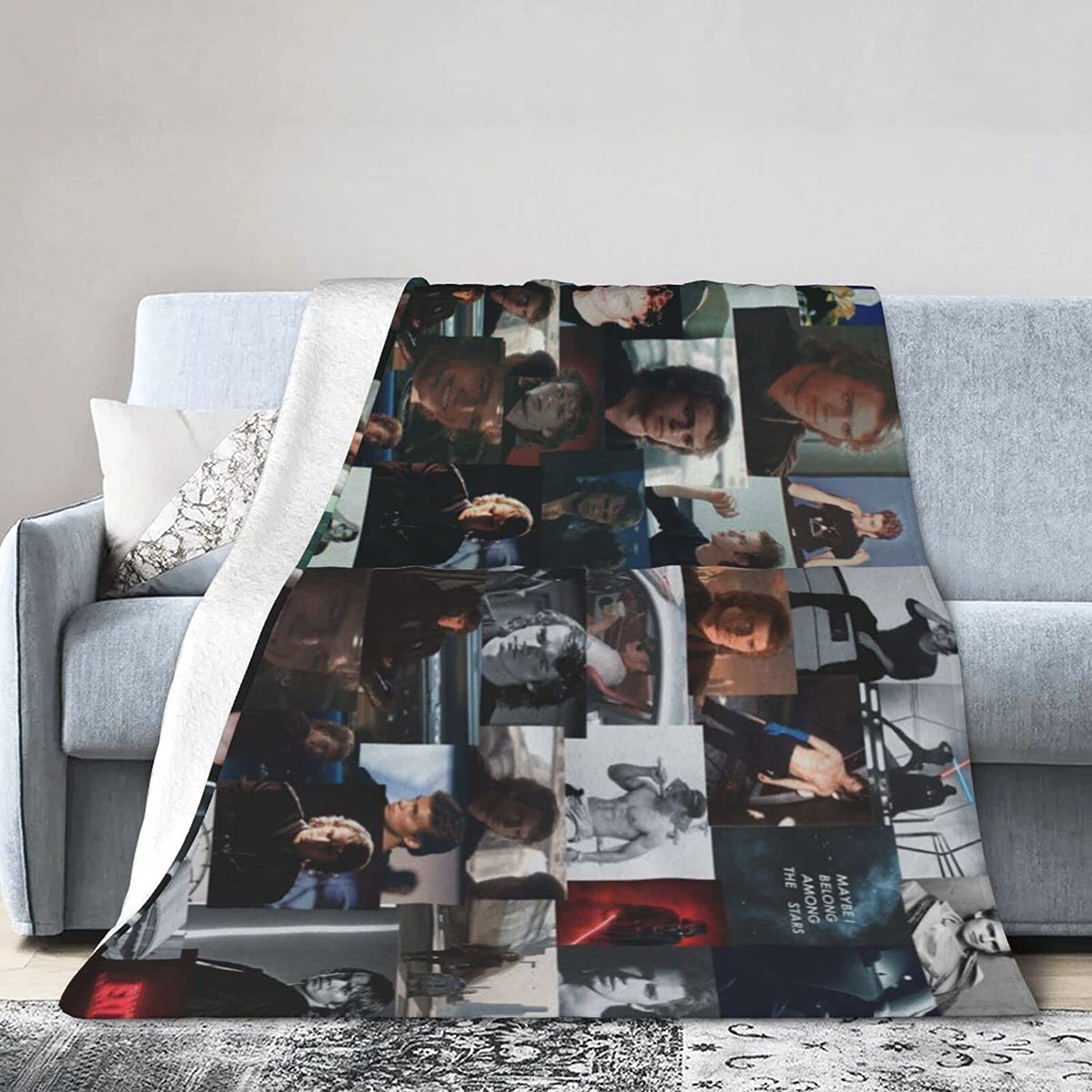Yingd Fleece Blanket For Sofa Camping, Super Soft Lightweight Cozy Luxury Flannel Bed Blanket, Hayden Den Christensen Fluffy Plush Couch 125Cm X 100Cm