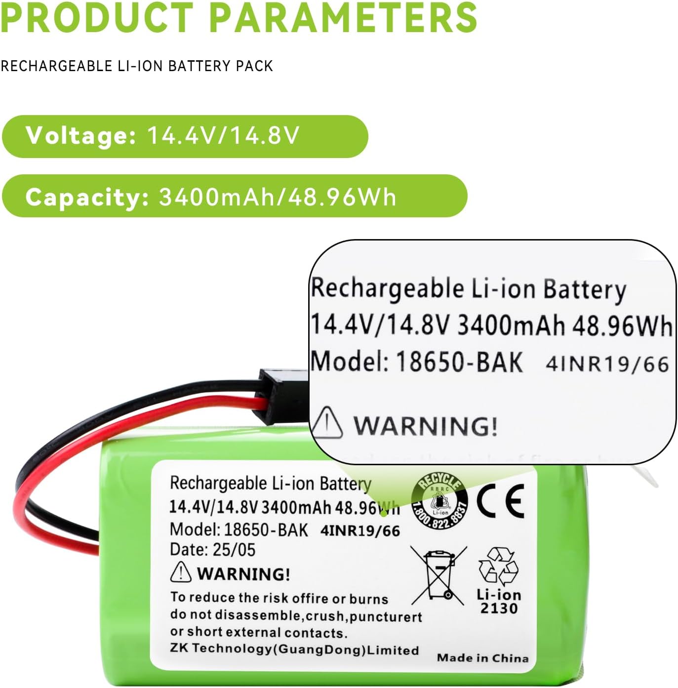 3400mAh Sweeper Battery Replacement for Eufy RoboVac LR20 LR30 L35 Hybrid+, for Bagotte BG800 Max BG850, for Coredy G800 G850 R750-2200pa, for Kyvol Cybovac E20 E30 E31 Robot Vacuum Cleaner T2996011