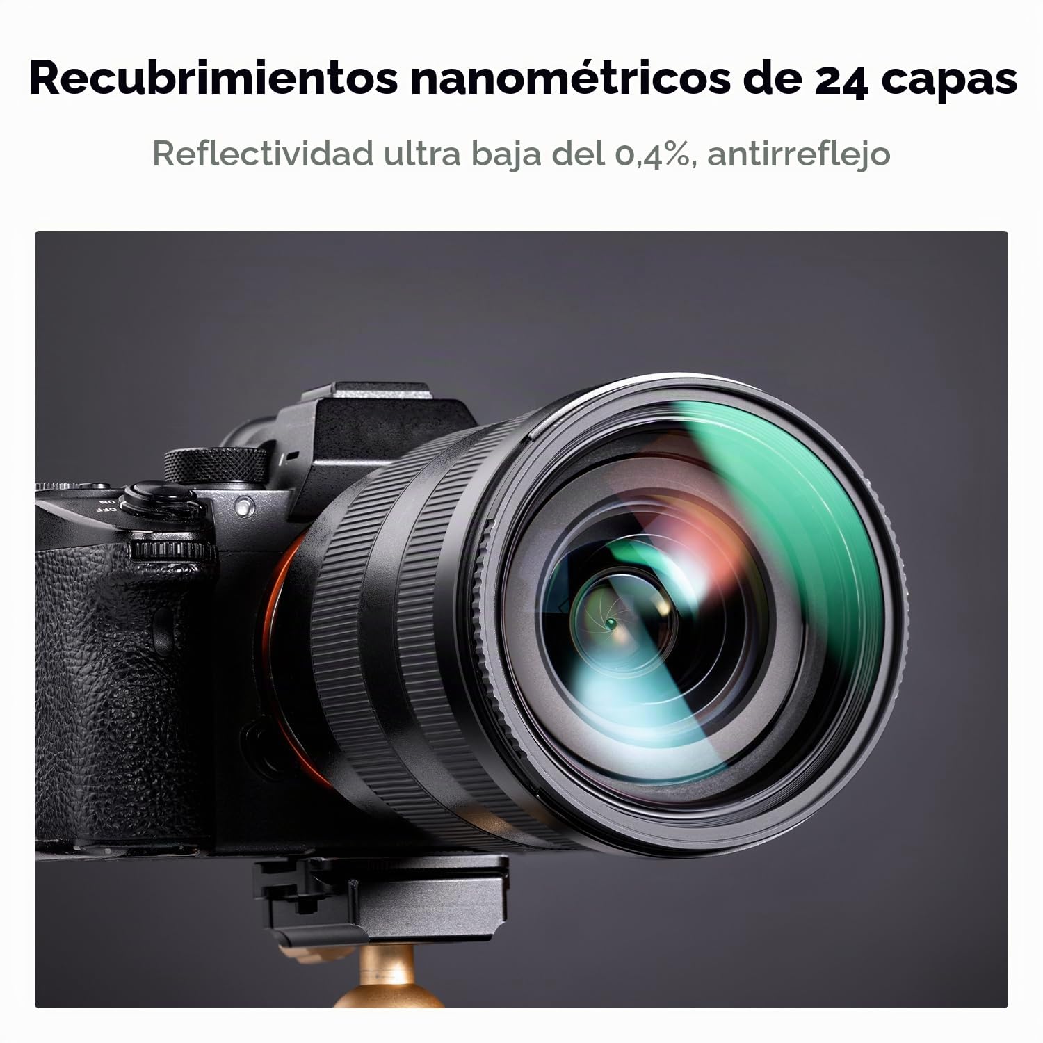 K&F CONCEPT Nano-Dazzle 77MM Filtro UV de Protección,Filtro MC UV de Vidrio Óptico con 24 Capas Nano Revestimiento
