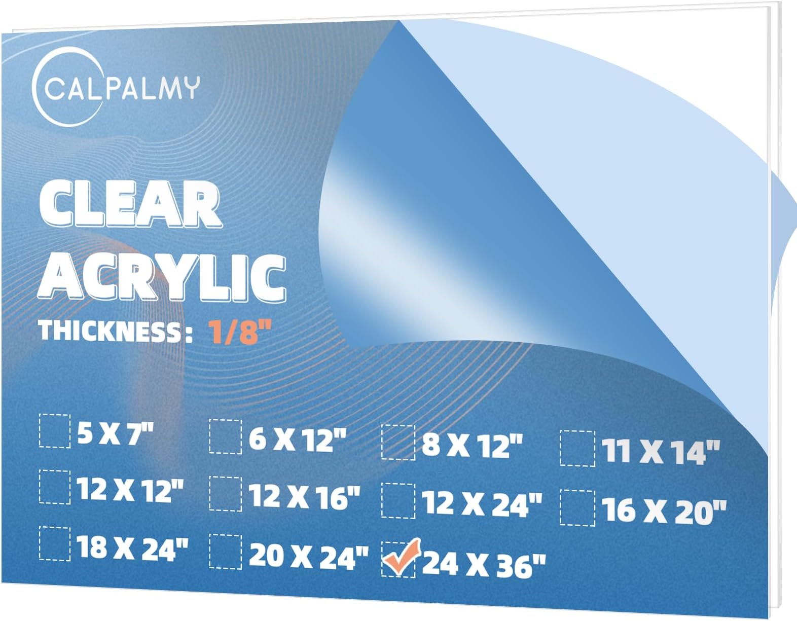 CALPALMY (2 Pack) 1/8" Thick Clear Acrylic Sheets - 24" x 36" Pre-Cut Plexiglass Sheets for Craft Projects, Signs, Sneeze Guard, and More - Cut with Laser, Power Saw, or Hand Tools