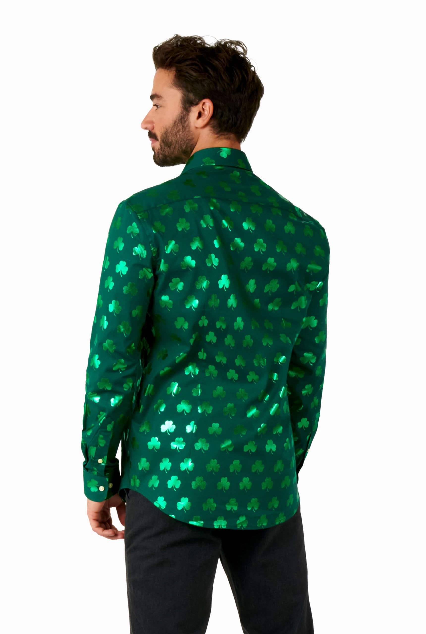 OppoSuits Herren St. Paddy's Day Hemd - St. Patrick's Day Party Wear - Slim Fit - Inklusive 1 Button-Up Hemd- Langärmliges