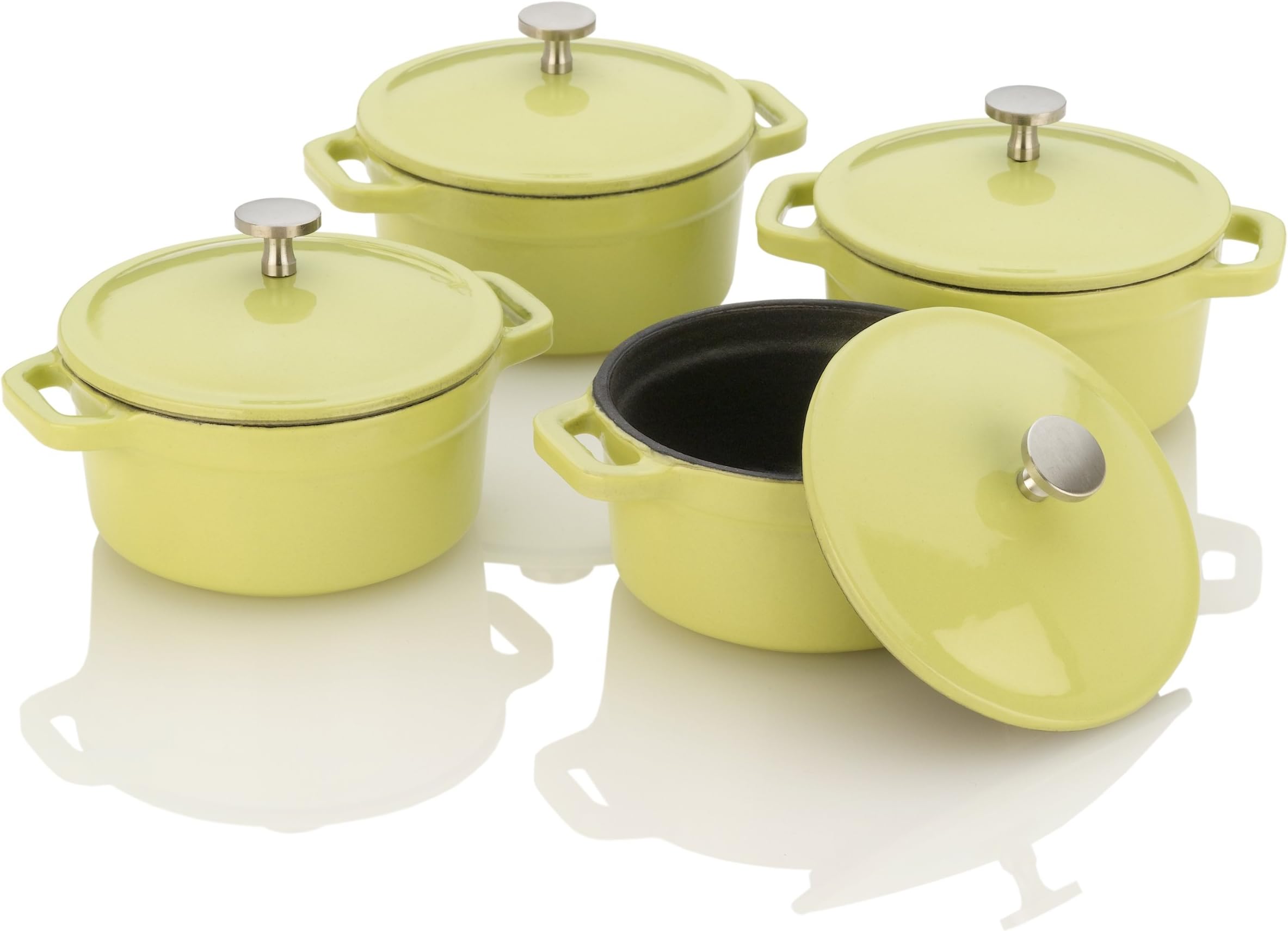 Fagor Michelle B. Mini Dutch Ovens with Lid, Lemon Lime