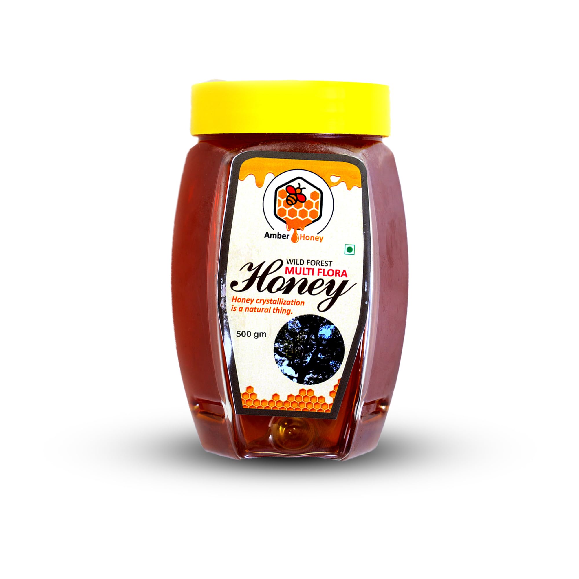 AmberHoney 100% Pure | Honey with No Sugar Adulteration | For Fitness & Health | Natural Immunity Booster | 100% Indigenous | Rich in Antioxidants & Minerals (Multi Flora, 500gm, Pack of 1)