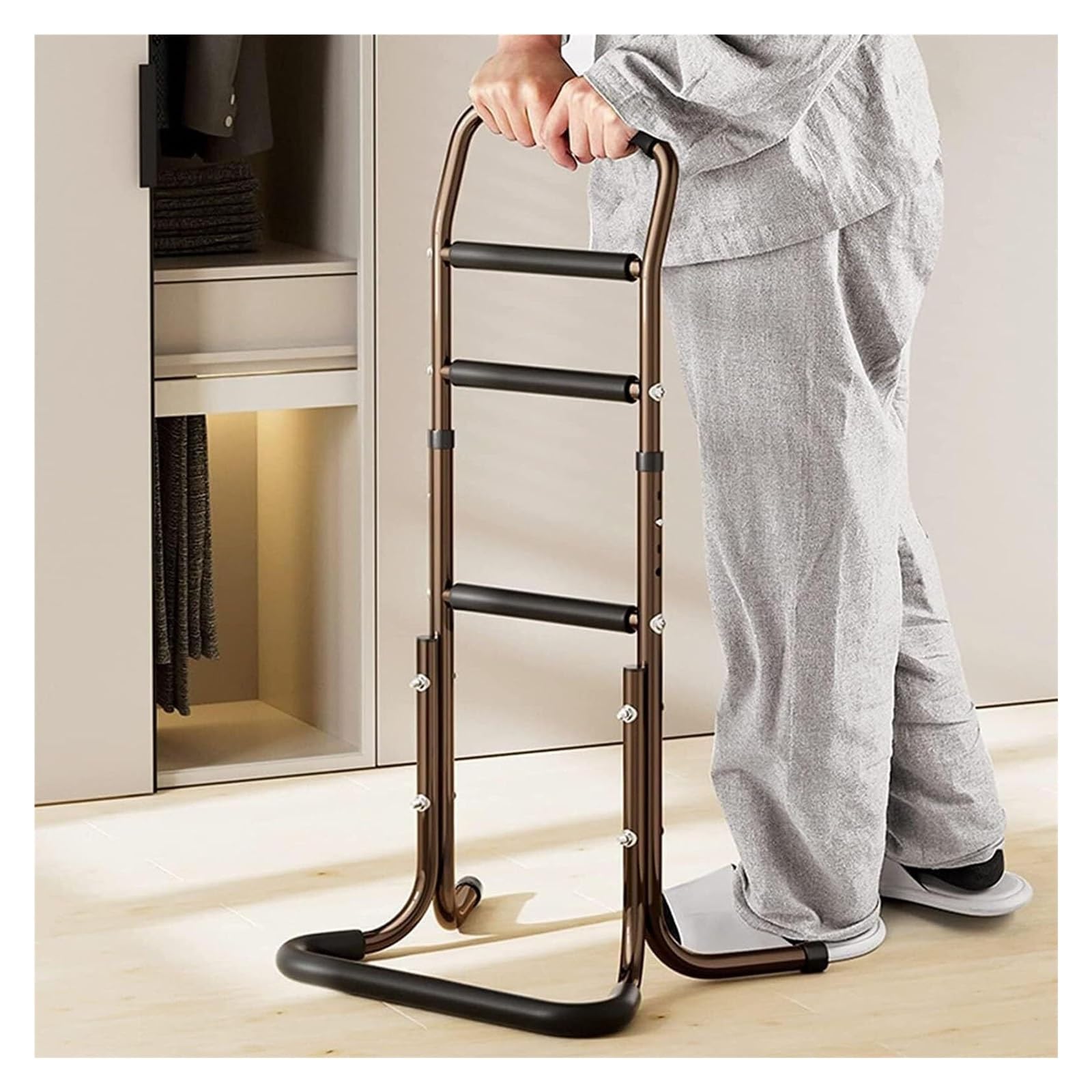 Silla de Elevación para Mayores - Soporte para Levantarse Altura Ajustable con Bolsillo Portaobjetos, Asistencia Segura para Sofá, Cama, Silla o WC - Mango Ergonómico Antideslizante
